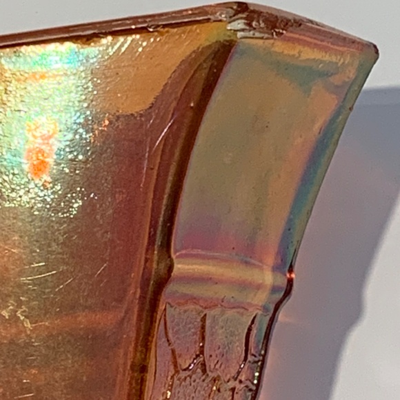 Vintage Carnival Glass Wall Pocket, Iridescent Orange - Picture 5 of 6